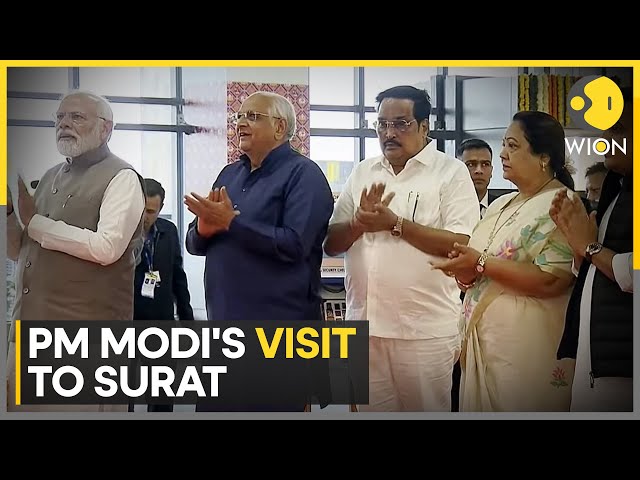 PM Modi visits Surat, inaugurates Surat Diamond Bourse and Surat International Airport | WION