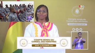 www.guineesud.com : Conakry : compte rendu du conseil ordinaire des ministres du 14 décembre 2023