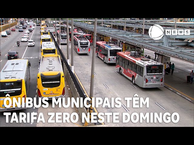 Ônibus municipais têm tarifa zero neste domingo