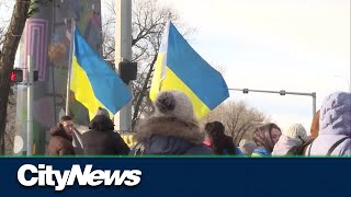Ukrainian Canadian Congress had a rally in Calgary for Ukraine troops held captive