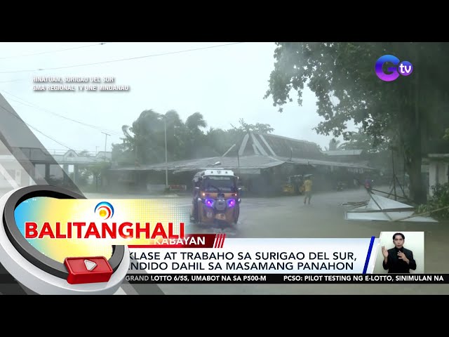 Signal number 2, nakataas sa Surigao Del Sur dahil sa Bagyong Kabayan | BT