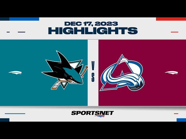 NHL Highlights | Sharks vs. Avalanche - December 17, 2023