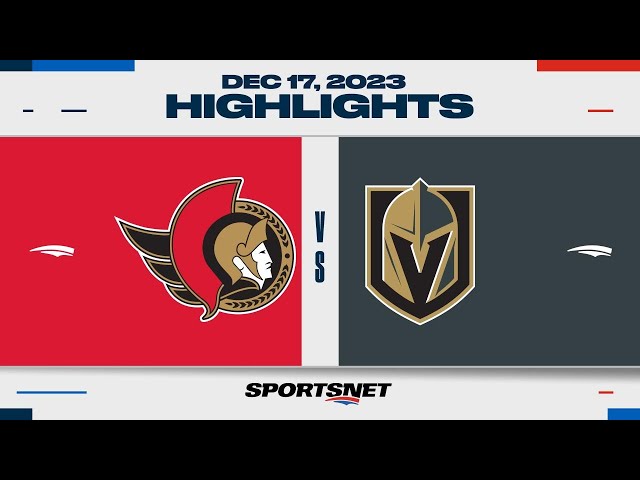 NHL Highlights | Senators vs. Golden Knights - December 17, 2023