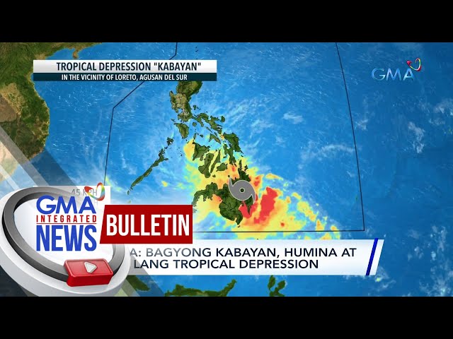 PAGASA: Bagyong Kabayan, humina at isa na lang Tropial Depression | GMA Integrated News Bulletin