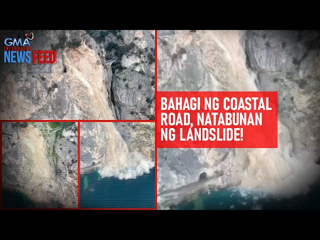 Bahagi ng coastal road, natabunan ng landslide! | GMA Integrated Newsfeed