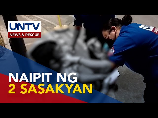 Rider, sugatan matapos maipit ng dalawang sasakyan sa Davao City