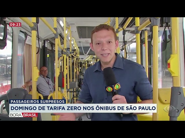 Paulistanos aproveitam primeiro dia de tarifa zero nos ônibus de SP