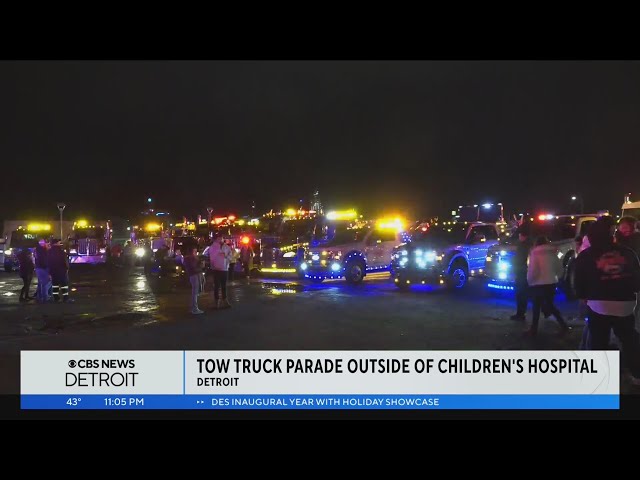 Tow truck parade takes to streets outside of Children's Hospital of Michigan