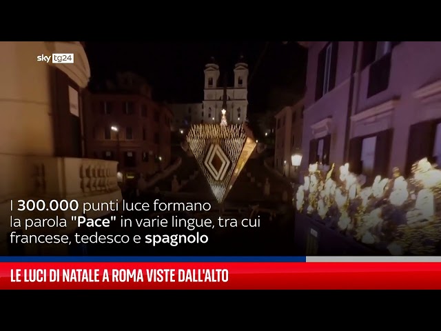 Le luci di Natale a Roma viste dall'alto