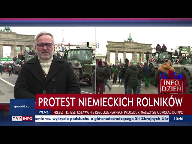 Demonstracja rolników w centrum Berlina. Protestują przeciwko zniesieniu dopłat do paliwa