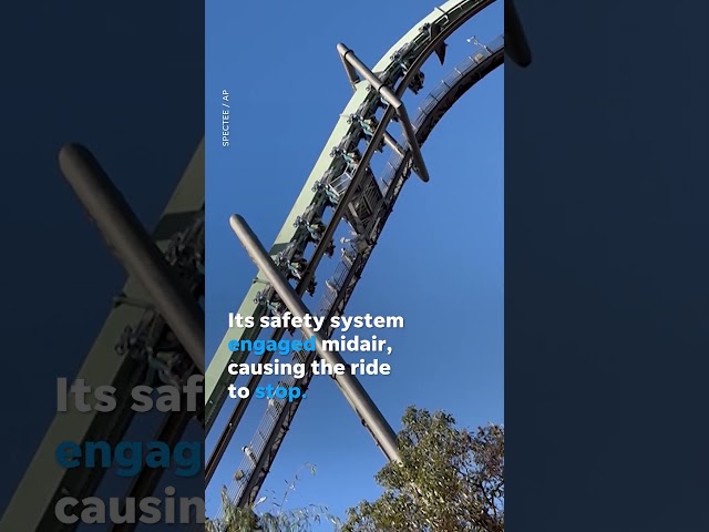 Roller coaster traps riders upside down after safety system halts ride #Shorts