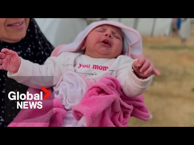 Newborn babies in Gaza face hardship living in tents: "Born into horror"