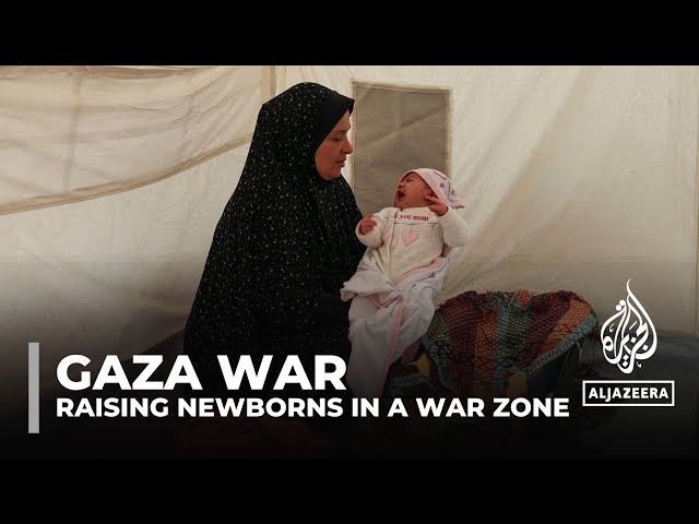 Displaced Palestinian families struggling to find food for their newborns