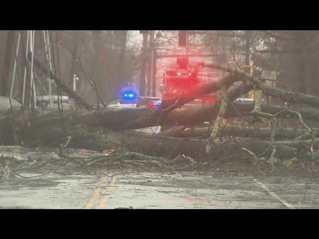 High winds cause severe storm damage in Massachusetts