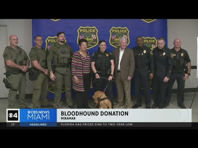 Miramar police welcome new bloodhound from Jimmy Ryce Center