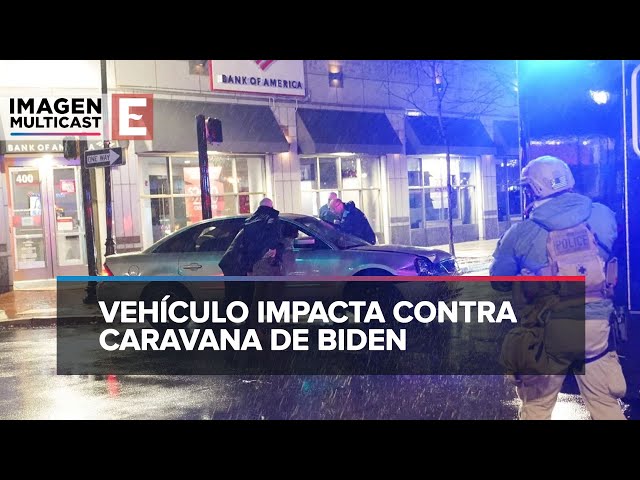 Un vehículo chocó contra la comitiva de seguridad del presidente Joe Biden