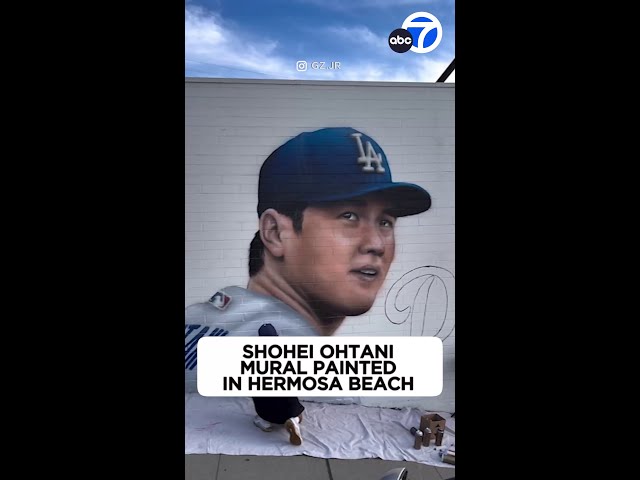 New Shohei Ohtani mural being painted in Hermosa Beach