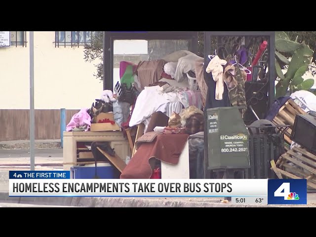 Homeless encampments take over bus stops