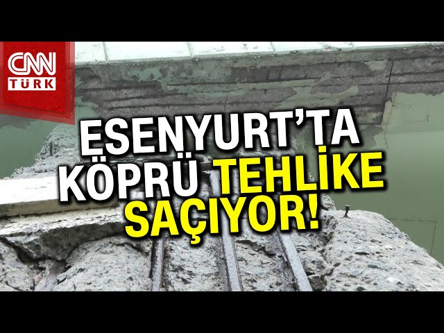 Esenyurt'ta Büyük Tehlike! Köprünün Kolonundan Beton Parçaları Düştü #Haber