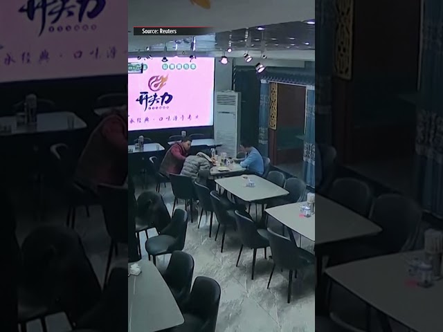 People run out of restaurant as quake hits northwest China