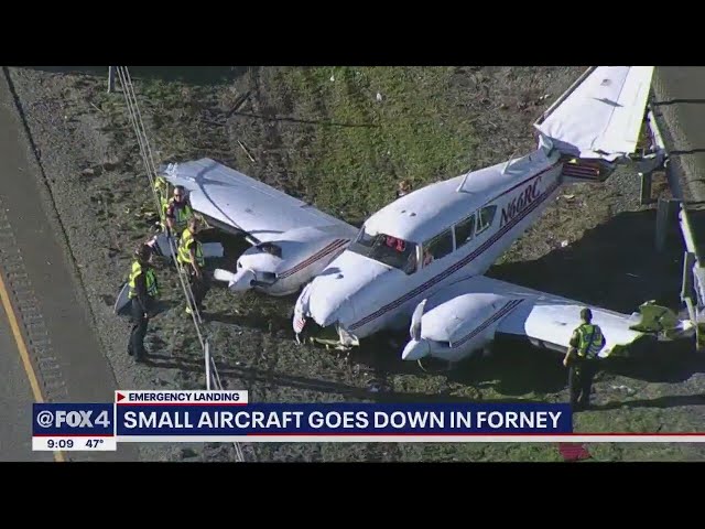 Plane makes emergency landing on Forney highway