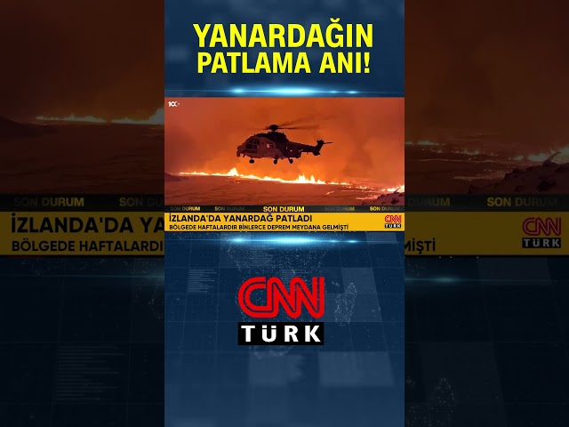 ⁣İzlanda'da Yanardağ Patlama Anı! Helikopterden Görüntülendi... #Shorts