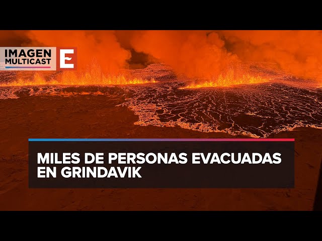 Impresionante erupción volcánica en Islandia