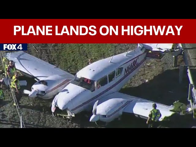 Small plane lands on Hwy. 80 in Forney