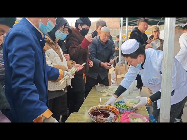 Relief materials, food provided at temporary shelter in quake-hit Dahejia Town