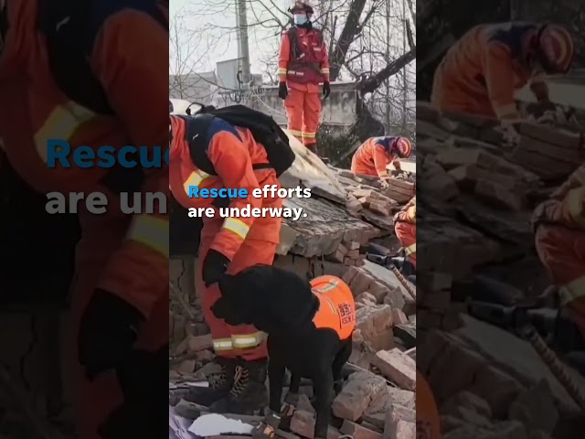 Watch: People flee, buildings, cars shake as earthquake hits China #Shorts