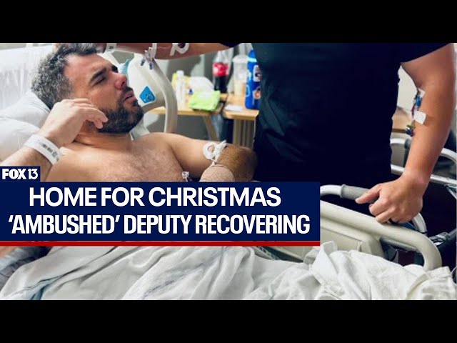 ‘Ambushed’ Florida deputy heads home for Christmas