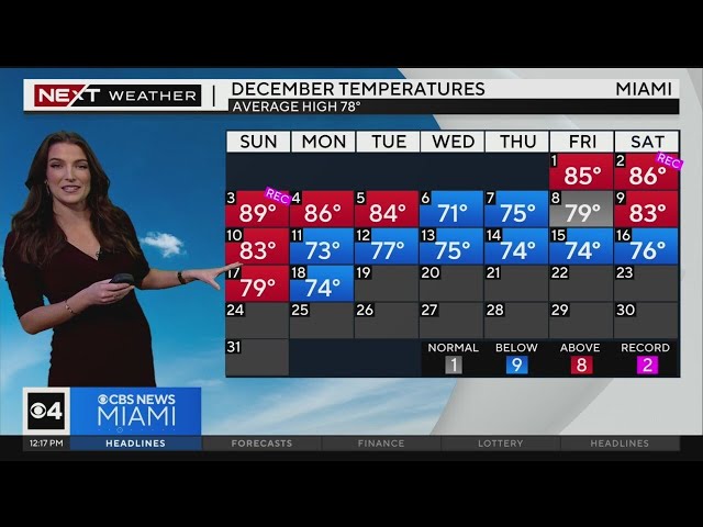 Miami Weather for Tuesday 12/19/2023 12PM