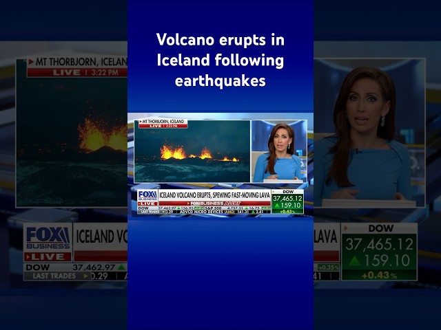 ‘UNBELIEVABLE TO WATCH’: Iceland volcano erupts near popular tourist site #shorts