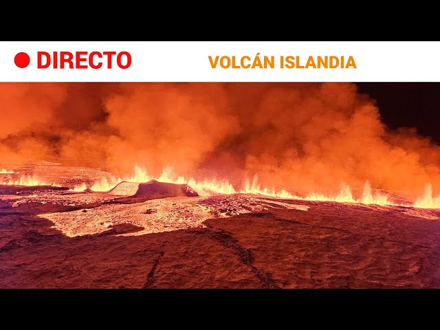 ISLANDIA: ERUPCIÓN de VOLCÁN de GRINDAVIK, la LAVA se acerca a la CIUDAD | RTVE Noticias