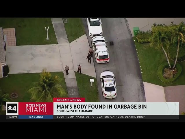 Body found in trash bin in SW Miami-Dade residential neighborhood