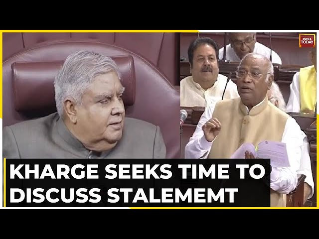Kharge Writes To Dhankhar To Discuses Stalement; Opposition MPs Protest At Parliament Premises