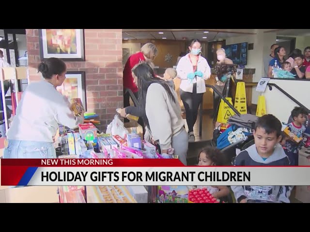 Holiday gifts handed out to migrant children