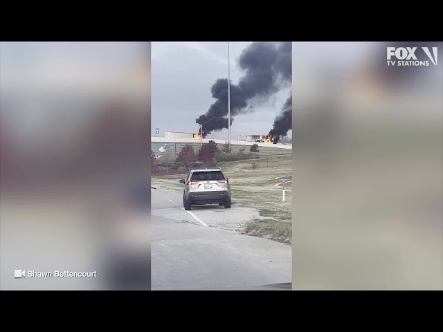 18-wheeler catches fire in Lewisville