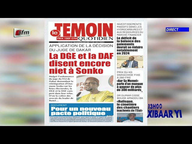 Revue de Presse du 20 Decembre 2023 présenté par Mamadou Mouhamed Ndiaye