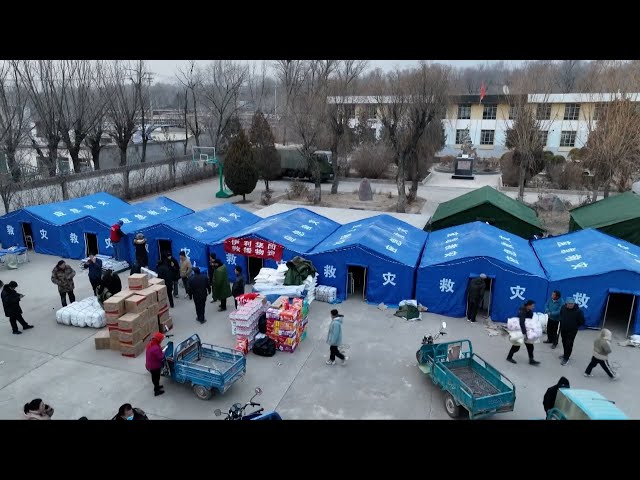 Quake-affected people in China's Qinghai Province settled in shelters