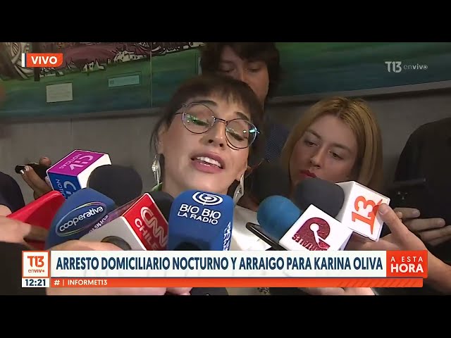 Karina Oliva queda con arresto domiciliario nocturno y arraigo nacional tras formalización