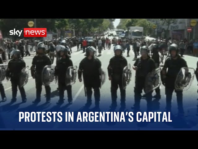 Watch live: Protests take place in Buenos Aires after President Milei's drastic economic measur