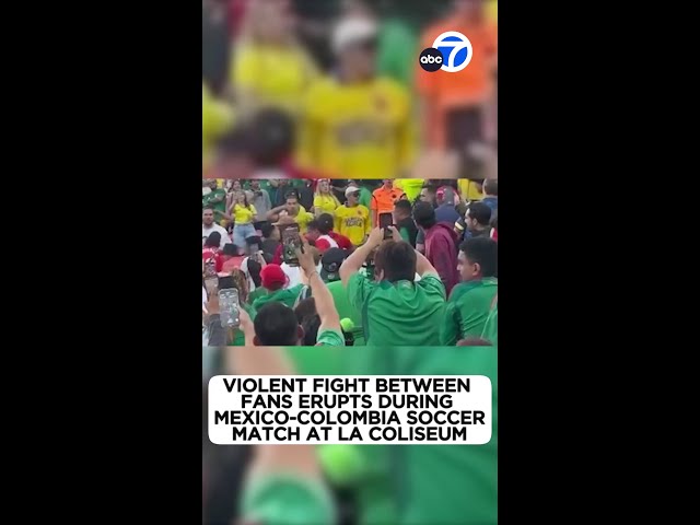 Violent fight between fans erupts during soccer match at LA Coliseum