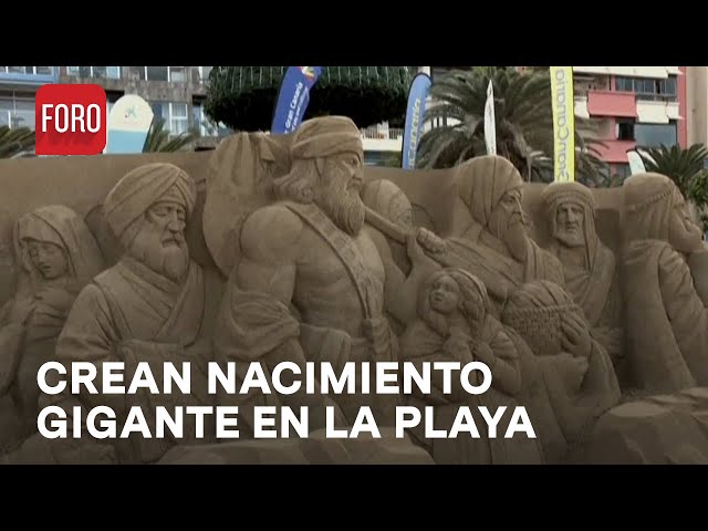 Inauguran nacimiento gigante en la playa - Las Noticias