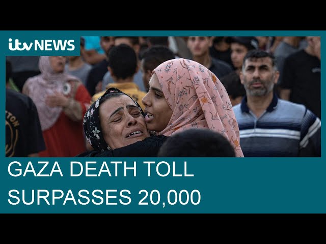 Gaza death toll from Israeli airstrikes surpasses 20,000 people, says Hamas | ITV News