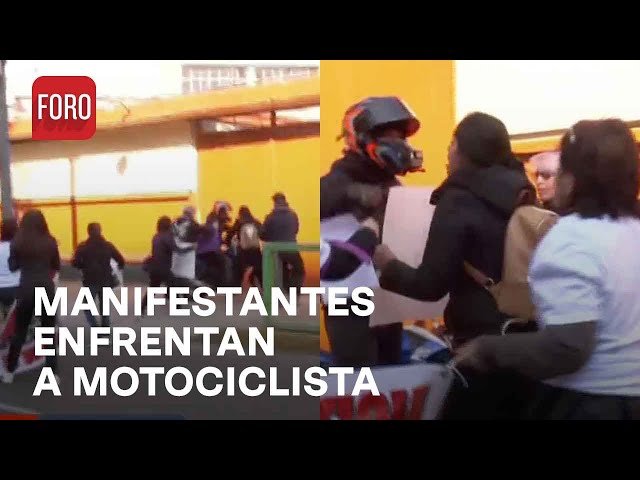 Enfrentamiento entre motociclista con manifestantes en Dr. Río de la Loza, CDMX - Las Noticias