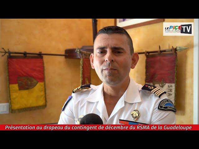 Présentation au drapeau du contingent de décembre du RSMA de la Guadeloupe