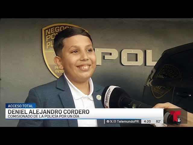 Niño de 12 años cumple su sueño de ser comisionado de la Policía por un día