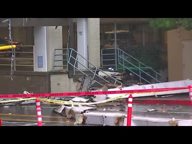 Portion of busy mall's parking garage collapses