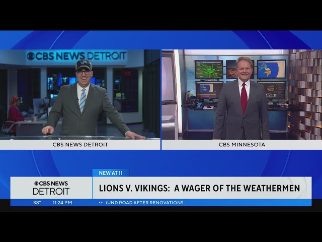 CBS News meteorologists wager over Detroit Lions, Minnesota Vikings